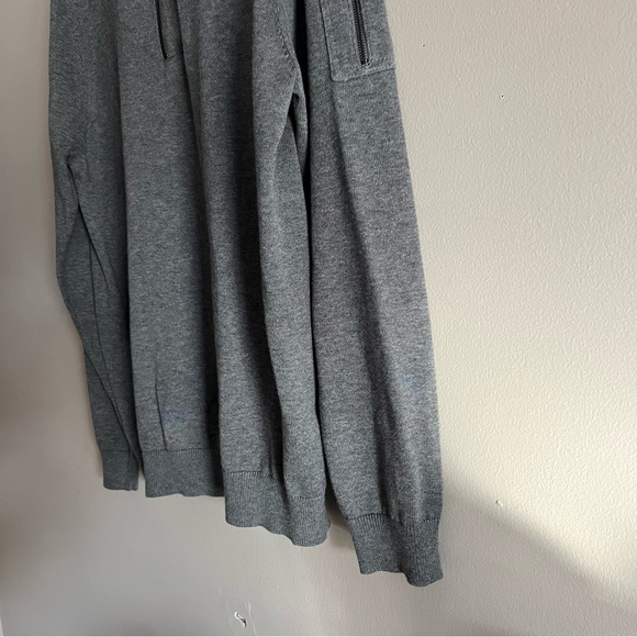 DKNY Men’s Quarter Zip Grey Sweater Size L - Picture 7 of 9